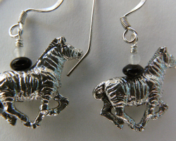 Animal Safari Silver Filled Zebra Earrings