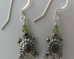 Animal Safari Silver Filled Turtle Earrings