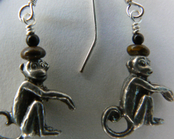 Animal Safari Silver Filled Monkey Earrings