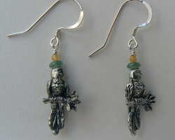 Animal Safari Silver Filled Parrot Earrings